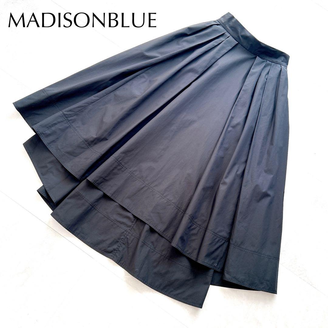 希少✨美品　マディソンブルー　タックボリュームスカート　近年モデル　ブラック00