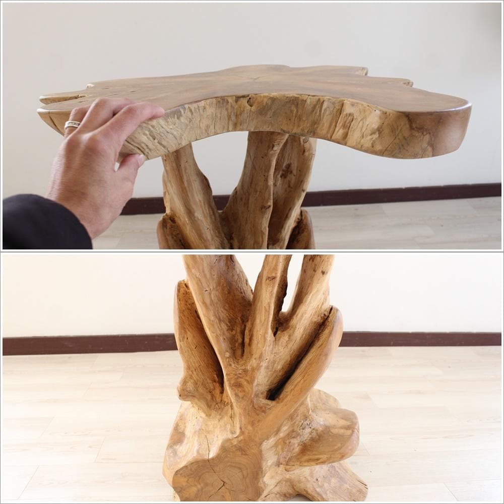 在庫処分 1点もの テーブル 木製 チーク材 天然木 切り株 カ