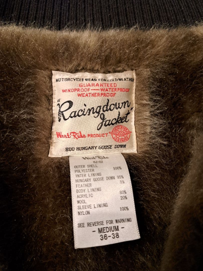 WEST RIDE レーシングダウンジャケット M ブラック　美品