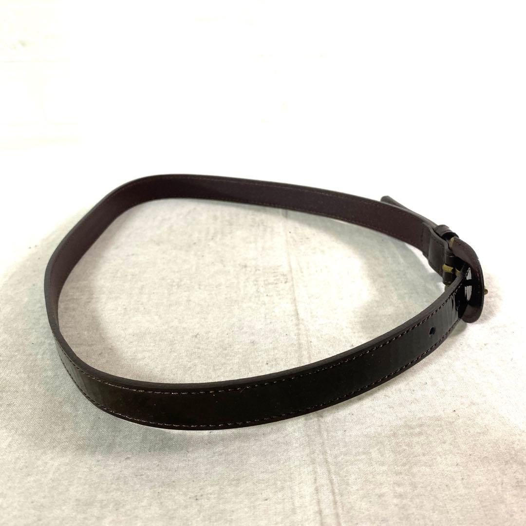 お3☆ BURBERRY ベルト エナメル レディース ブラック