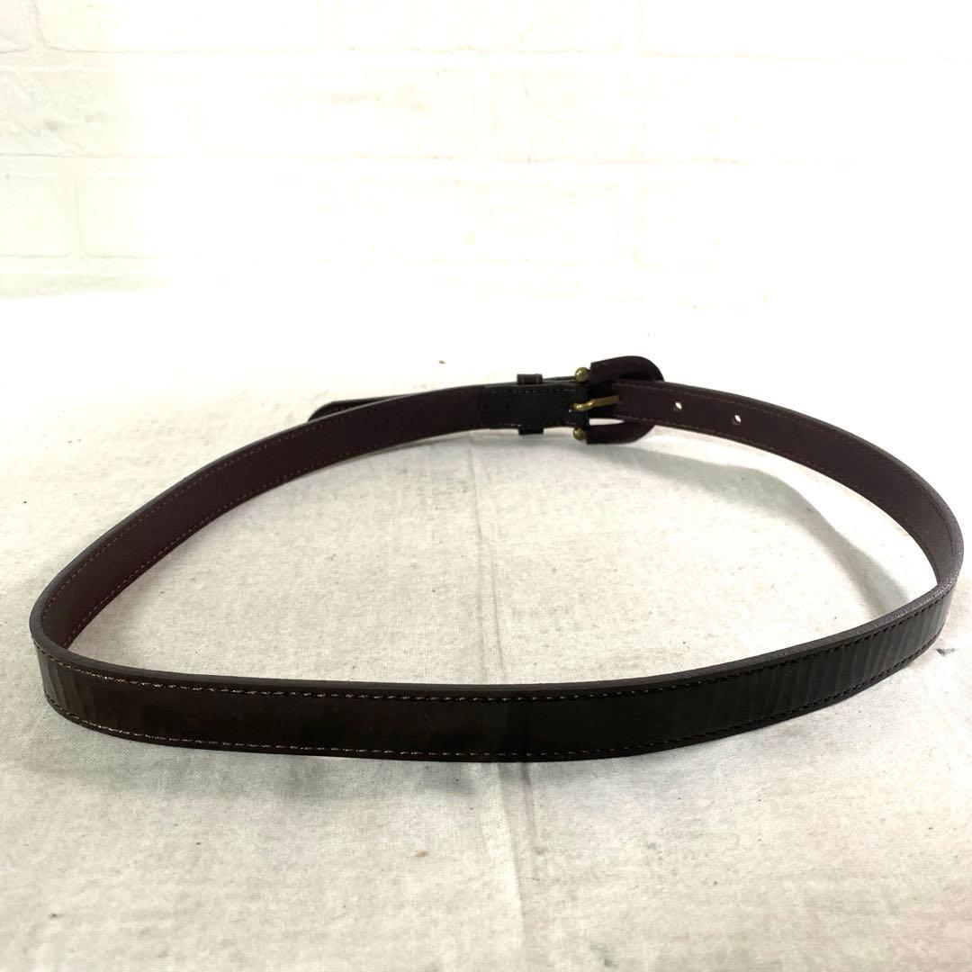 お3☆ BURBERRY ベルト エナメル レディース ブラック