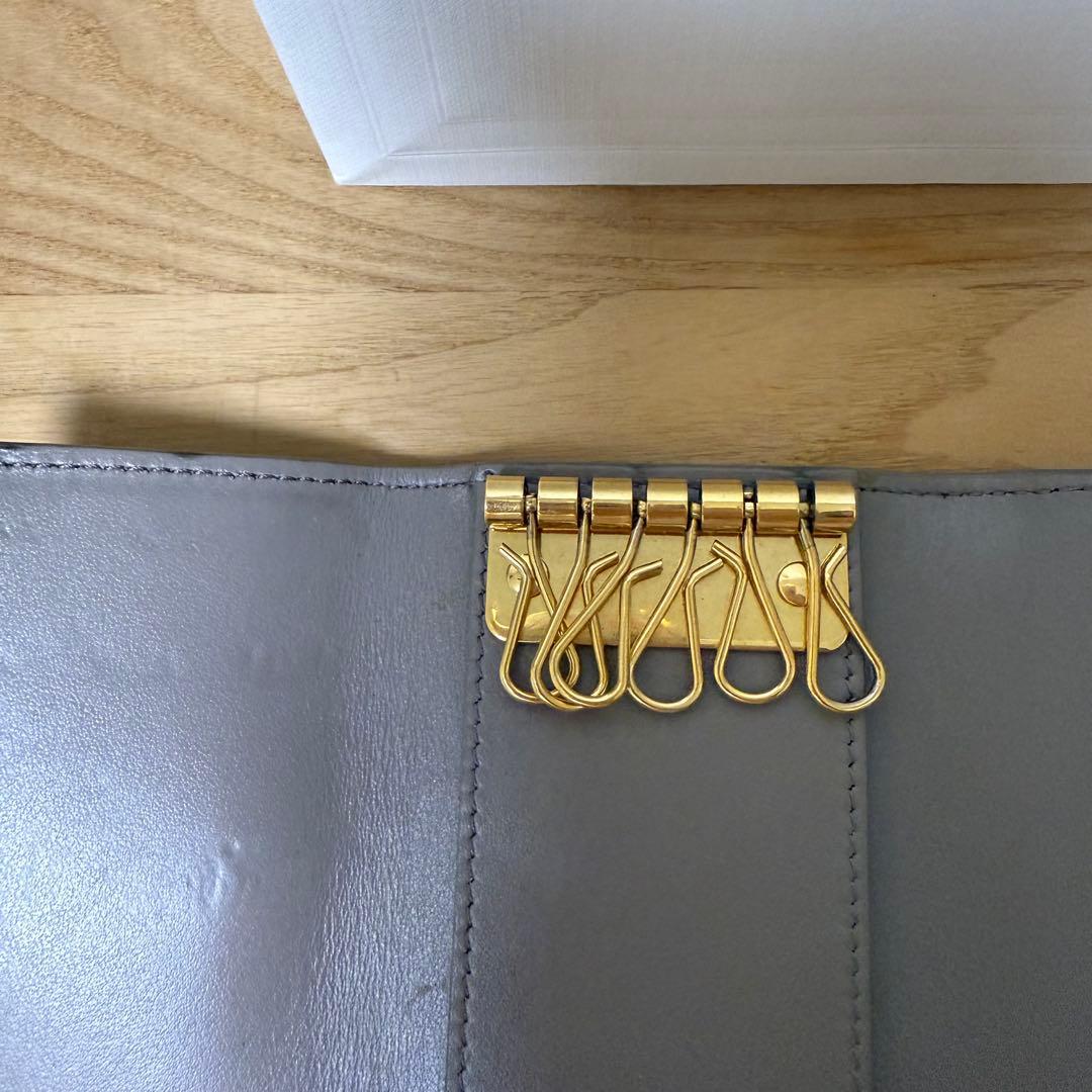 CELINE グレー レザー キーケース