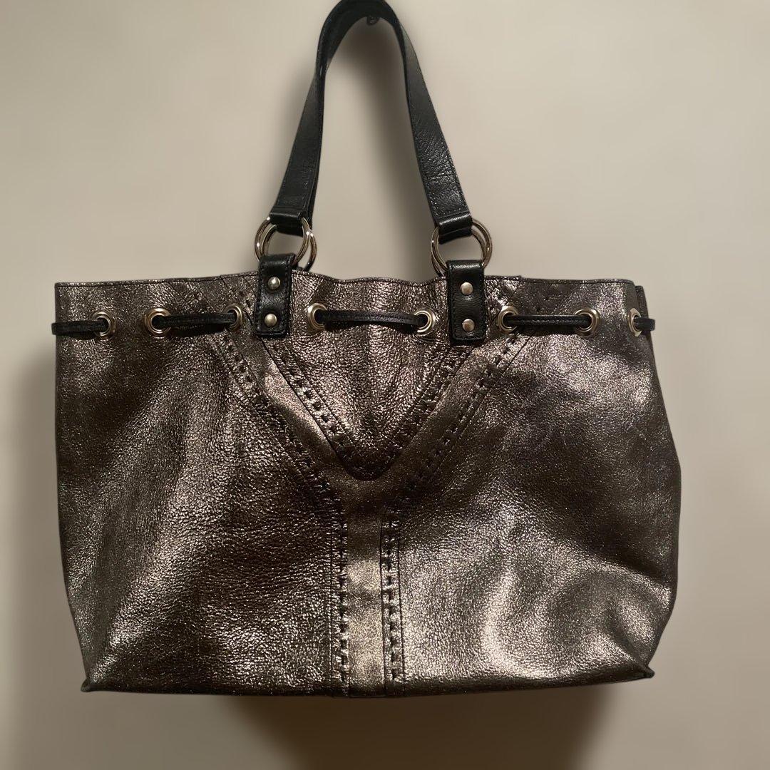 SAINT LAURENT サンローラン リバーシブルバッグ　黒　ブロンズ