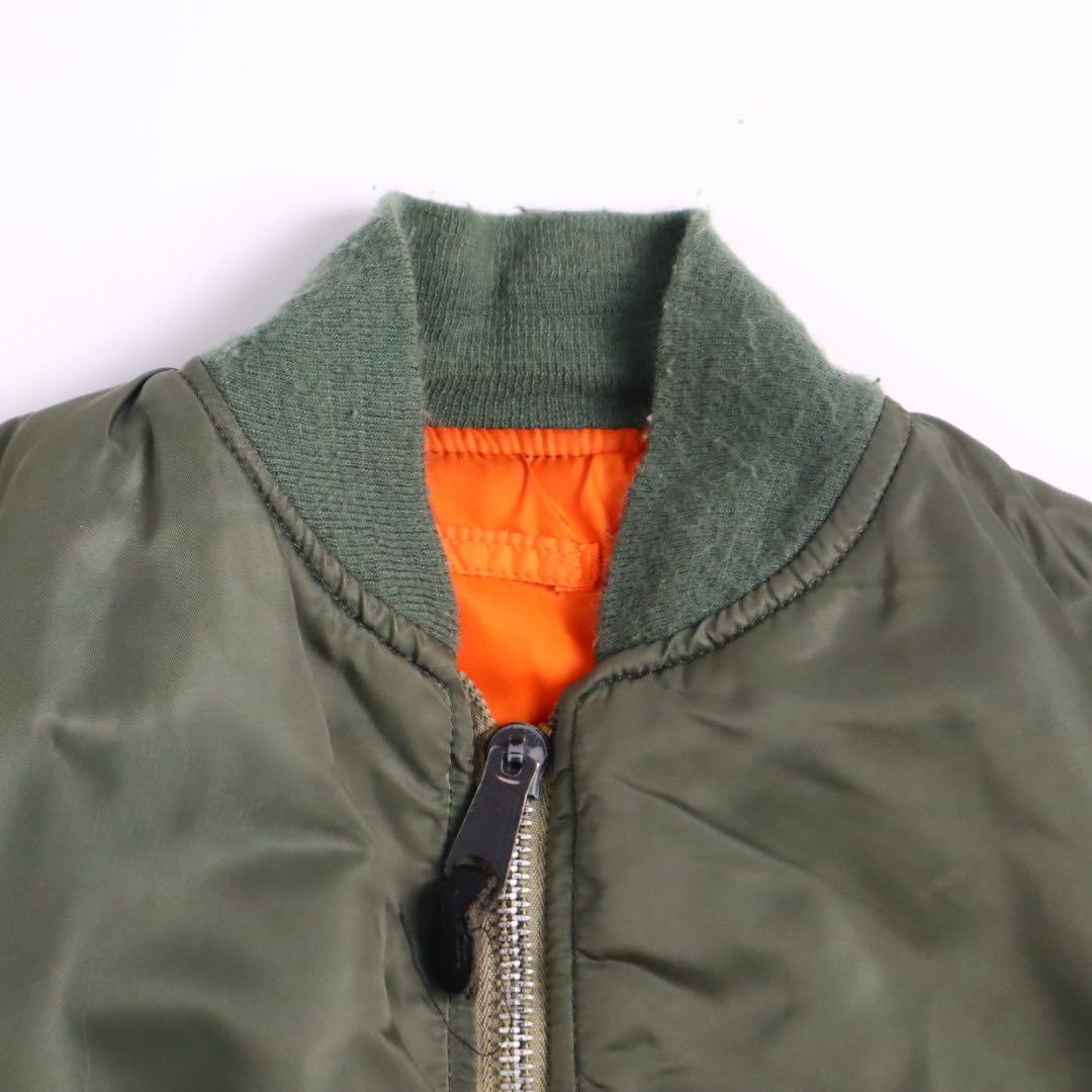 70s 80s ALPHA 白 ホワイトテープ USA製 ma-1 カーキ