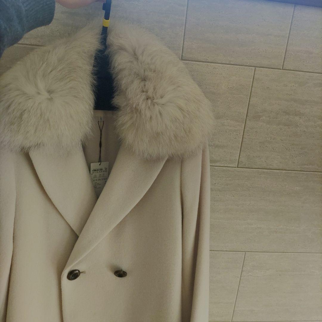 組曲KUMIKYOKU未使用タグ付 リアルファー襟 ロングコート サイズ1