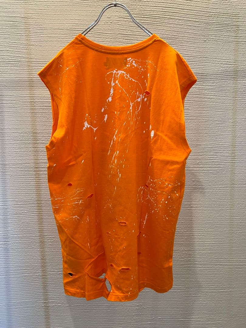 MISBHV ロゴプリント　ノースリーブ　タンクトップ　ダメージ加工　グランジ