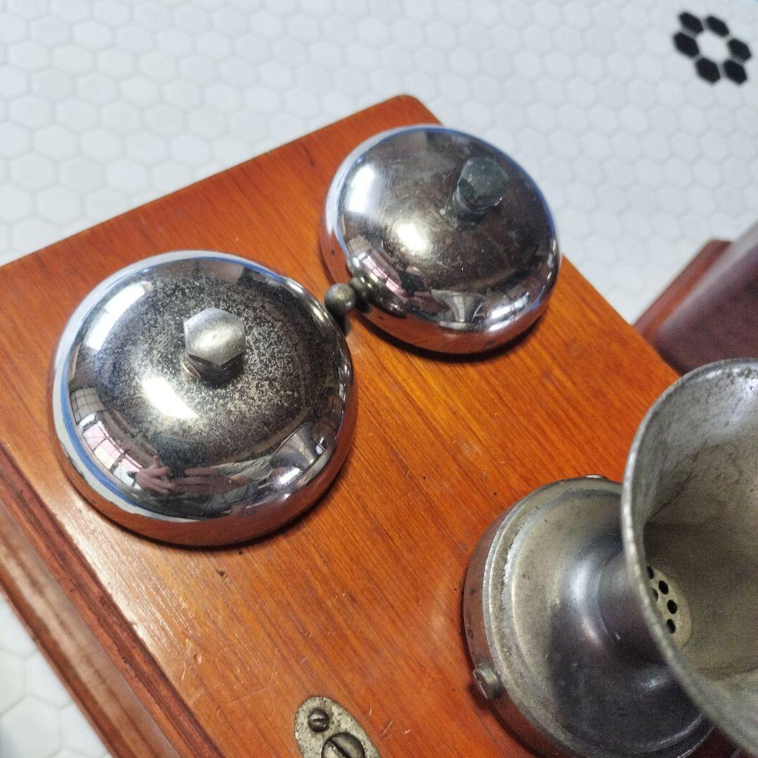 アンティーク希少品◆昭和レトロ　手回し電話器　当時もの●オブジェ