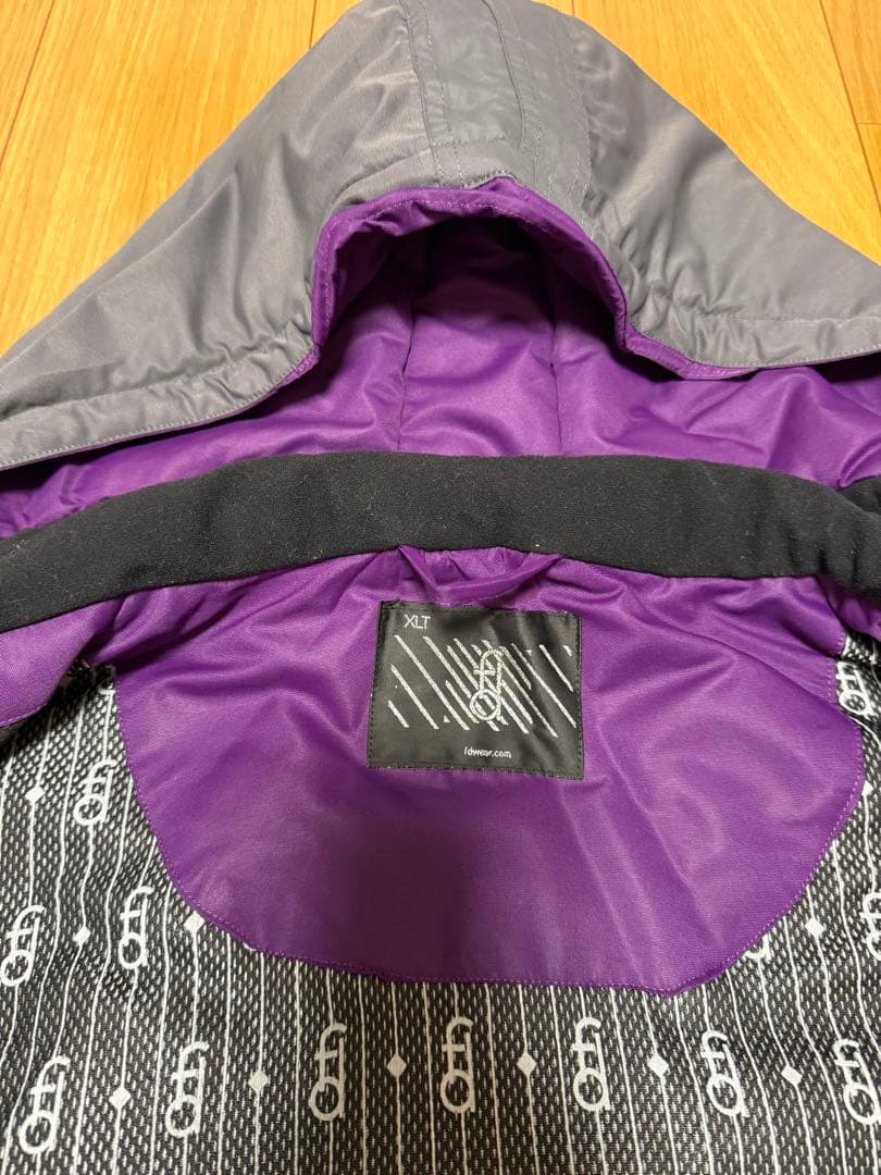 Virtika FDwear フード付きスキーウェア XL 紫/グレー