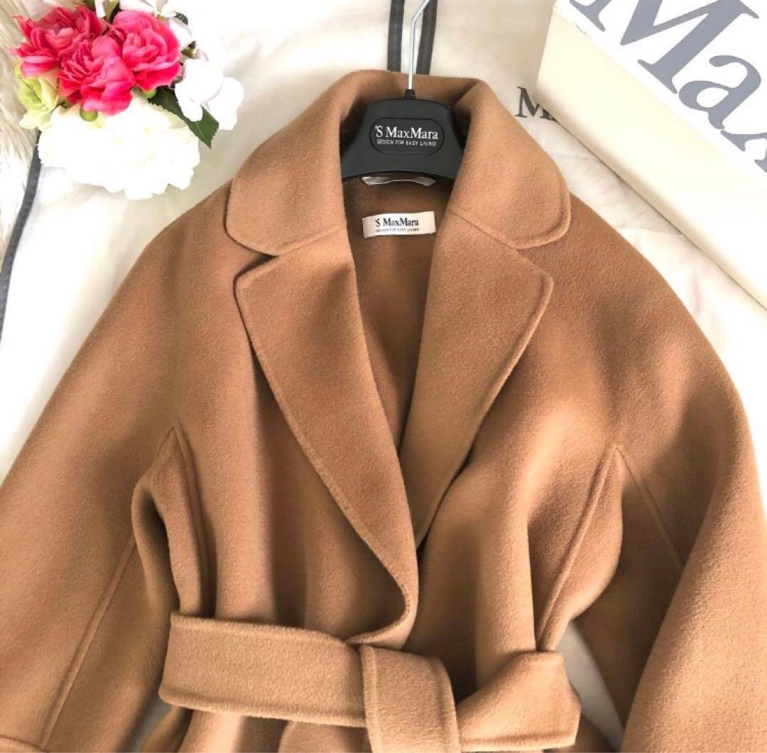 新品タグ付【マックスマーラ】34ARONAクチートアマーノ　キャメルカラーコート