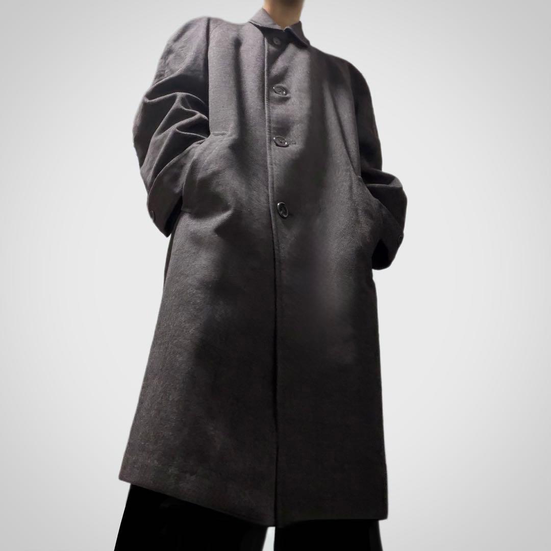 50s 60s ヴィンテージ ウールコート イタリア製グレー ロングコート 古着