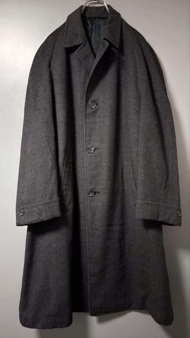 50s 60s ヴィンテージ ウールコート イタリア製グレー ロングコート 古着