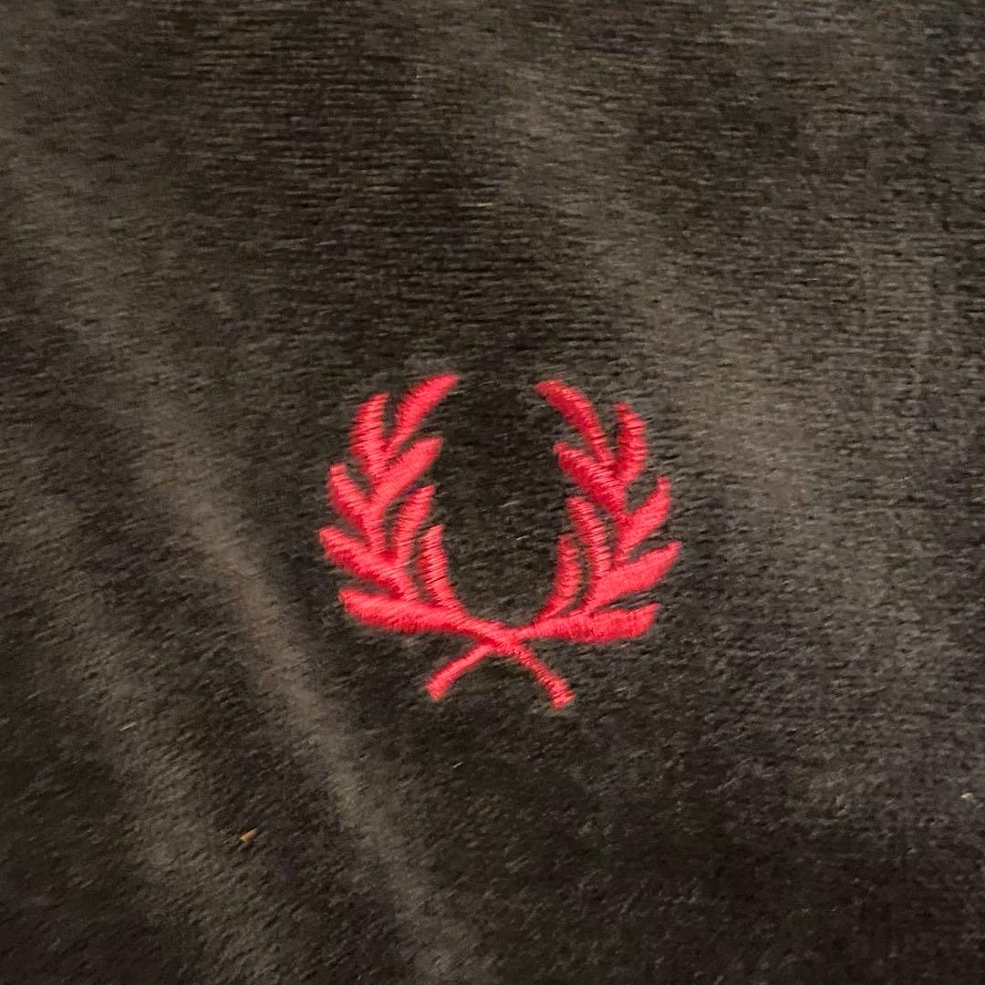 FRED PERRY トラックジャケット ベロア L ヒットユニオン 黒 刺繍