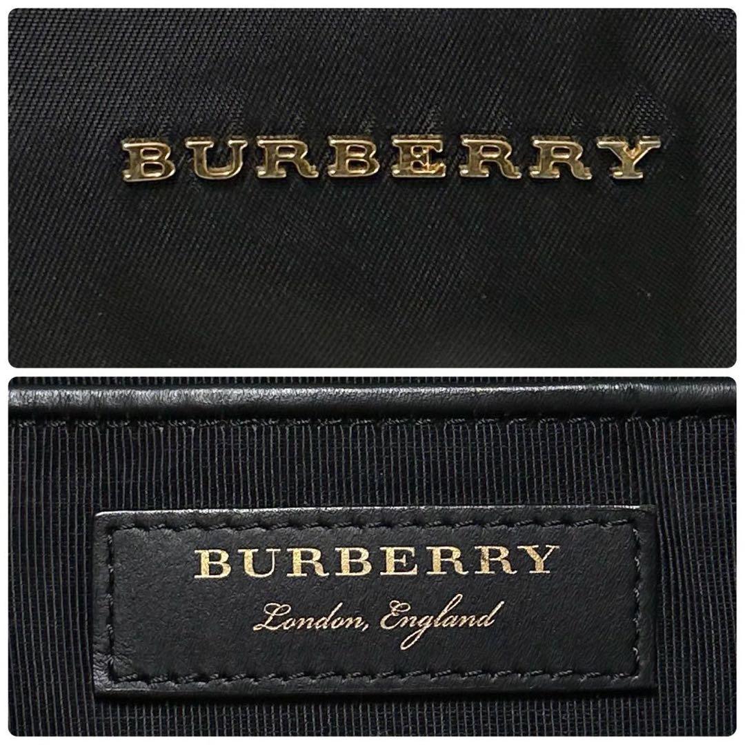 u93【美品】近年モデル　バーバリー　ナイロン　ロゴ金具　ブラック　リュック.