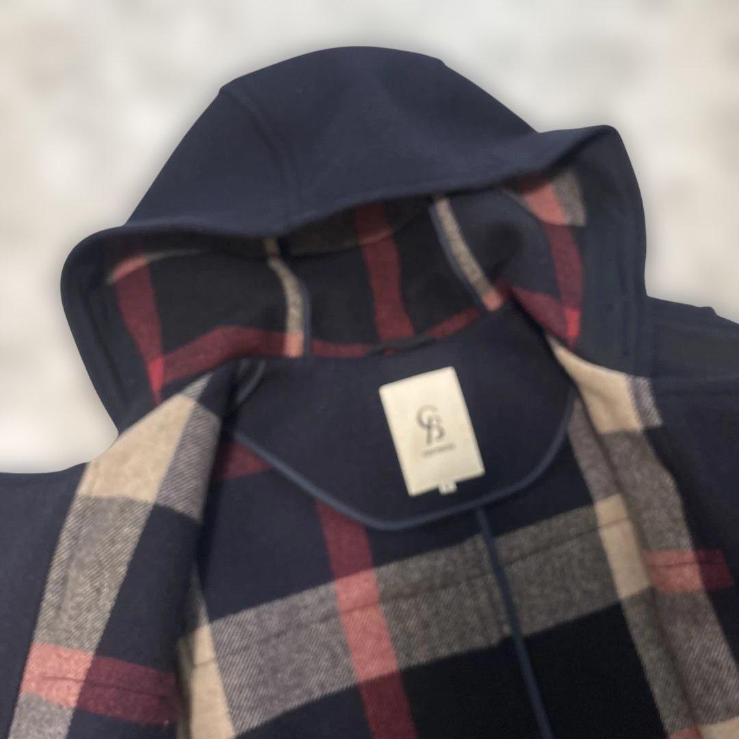 ネイビー ダッフルコート フード付き