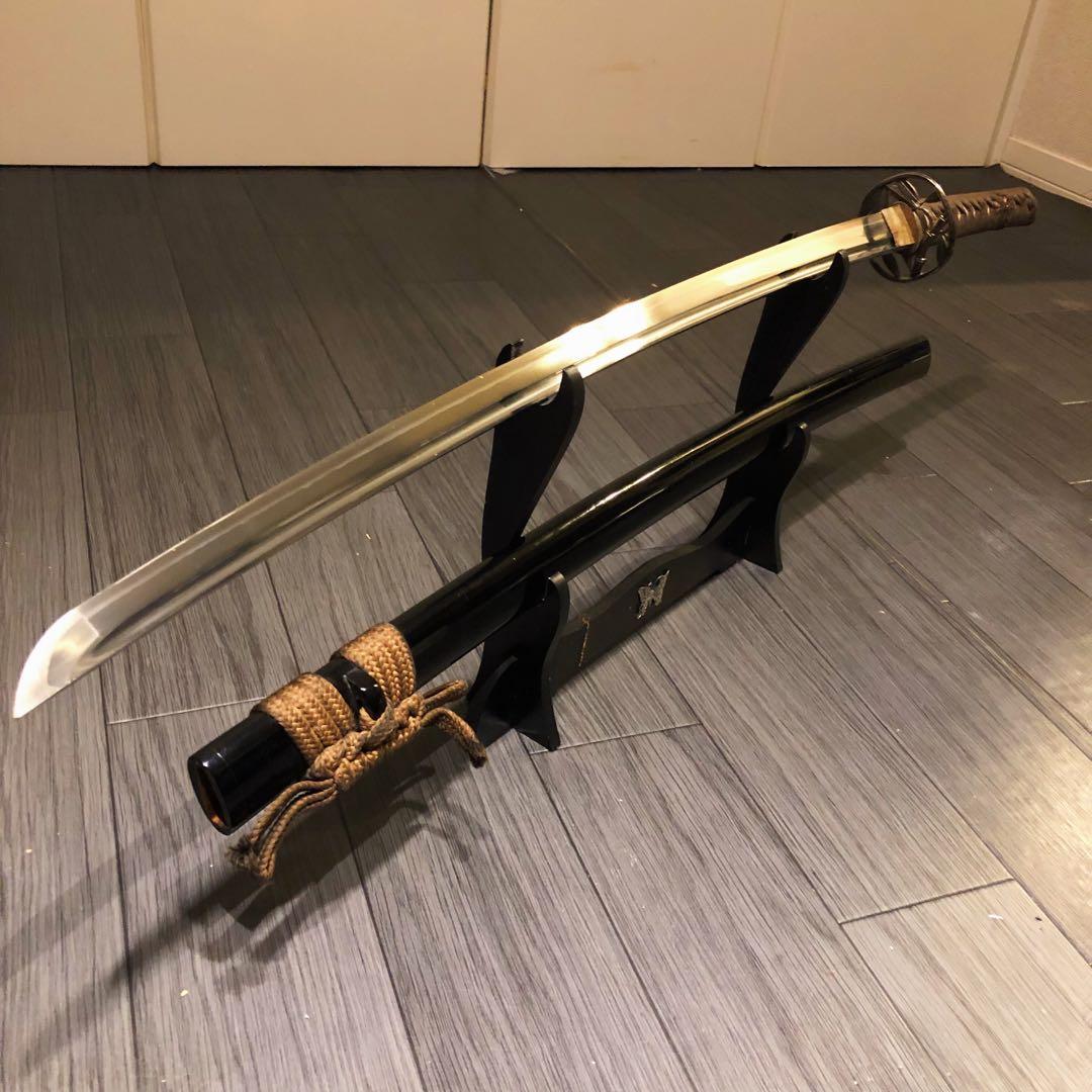 高級模造刀　樋有刀身 渋緑拵え　居合刀　太刀　本格模造刀