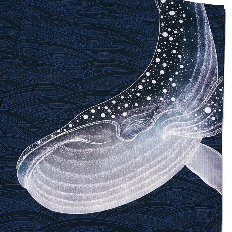 しげこ様専用です〜レア柄☆めずらしい絵羽柄浴衣.紺地波柄 - メルカリ