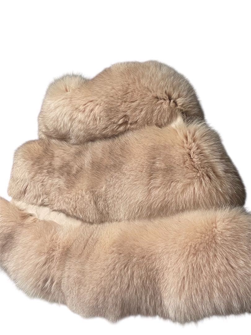 ミンクファーボレロケープ毛皮ストール/ベージュファー/ショール