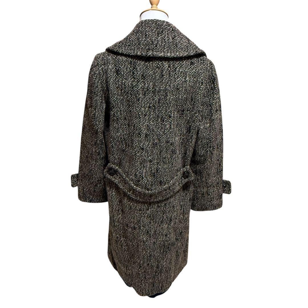 最高級白タグ/アンゴラ混✨マックスマーラ ツイード コート M ダブルブレスト