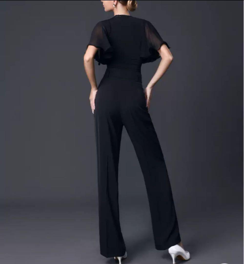 社交ダンスドレス トップス レオタード 新品 フリル袖