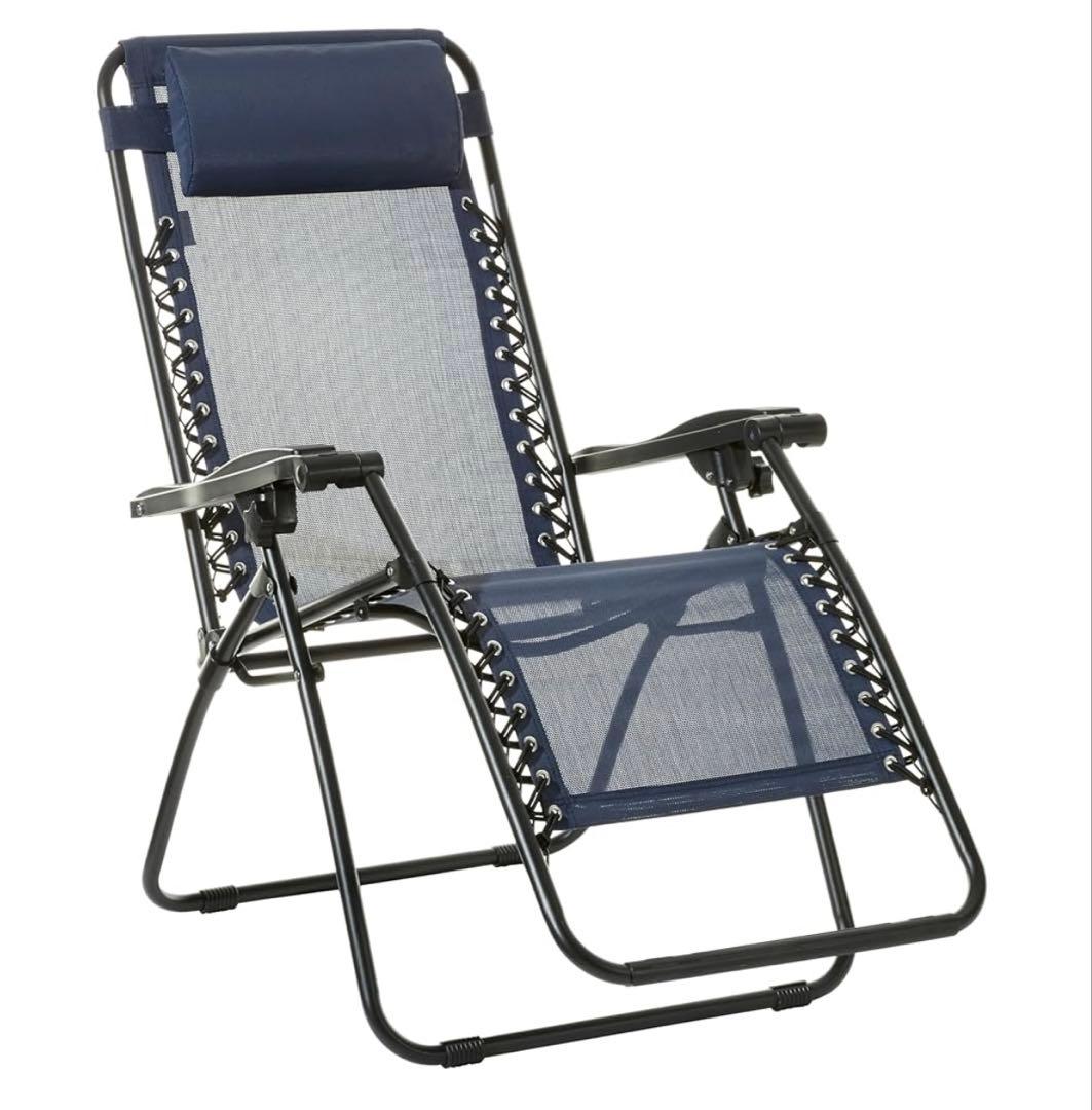 アウトドアチェア 2個セット ネイビー ブラック