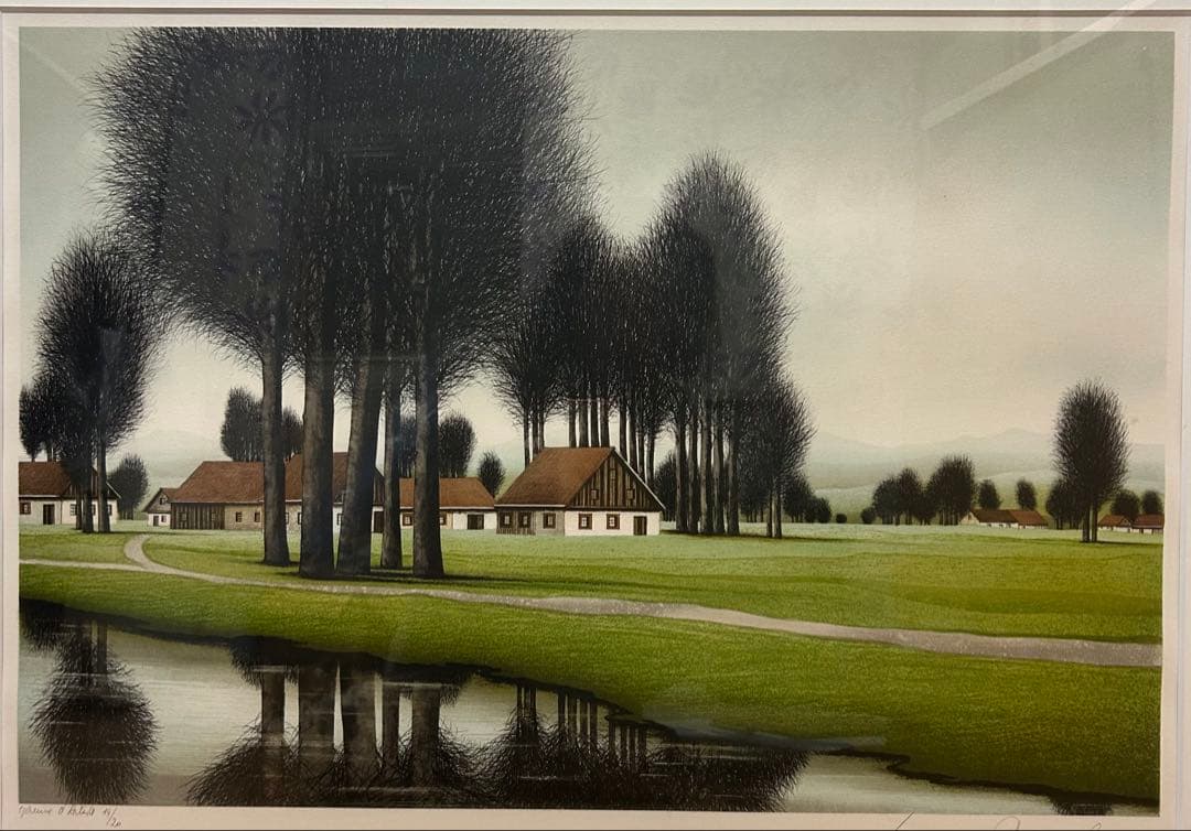 デペルト リトグラフ 田園風景 ゴルフクラブ