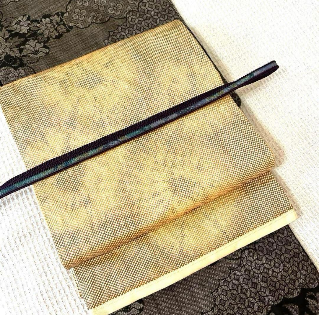 本場奄美大島紬 古代染泥染 雲取り 焦げ茶ブラック 証紙有り しつけ付き