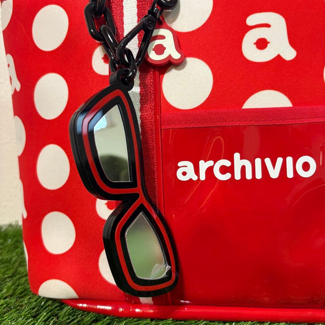 【archivio】チャーム付きミニトートバッグ　ゴルフ　アルチビオ　レッド