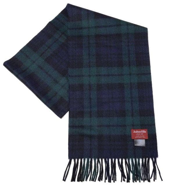 極美品☆ジョシュアエリス☆カシミヤ マフラー チェック グリーン