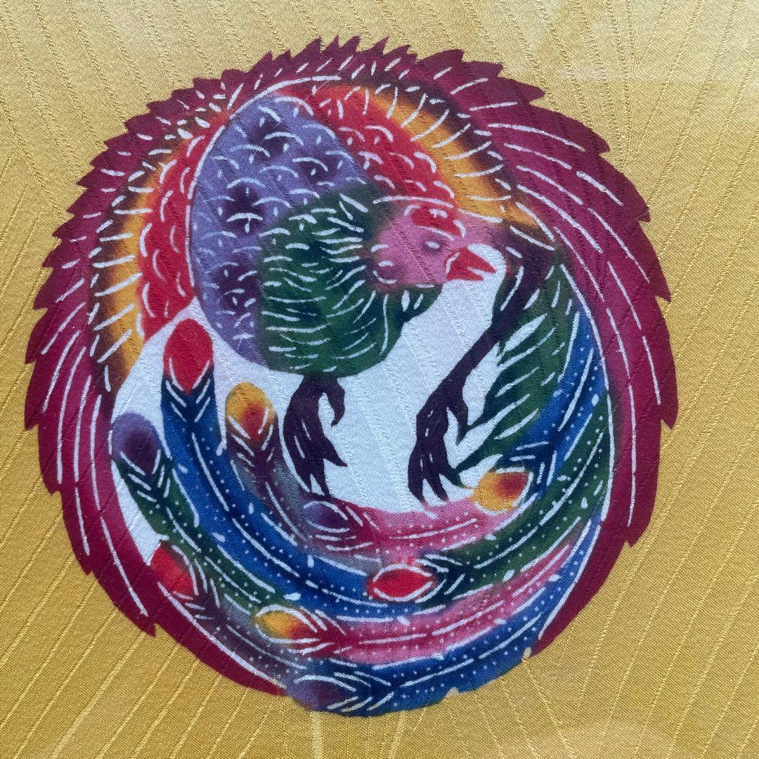非売品　希少レア　紅型　永吉順子　鳳凰　琉球　びんがた　染色　額装　作家もの