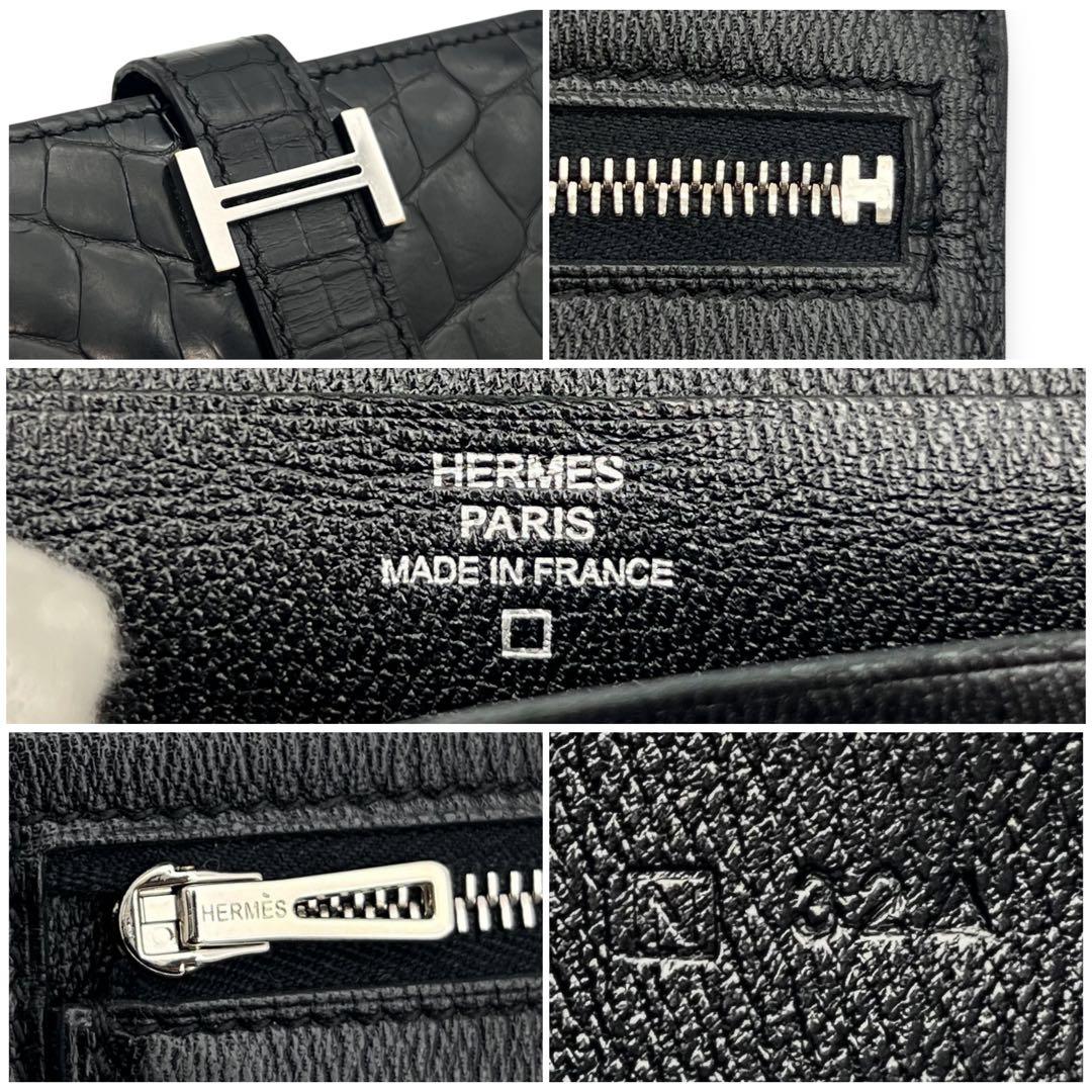 極美品】エルメス べアンスフレ クロコダイル 黒 ブラック 高年式 654