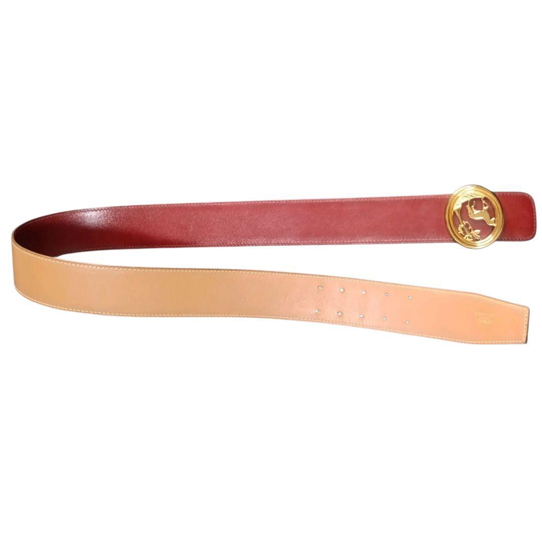 ✨HERMES 馬車ロゴ リバーシブル ゴールド金具 I◯刻印 仏製 ベルト