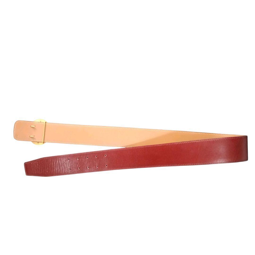 ✨HERMES 馬車ロゴ リバーシブル ゴールド金具 I◯刻印 仏製 ベルト