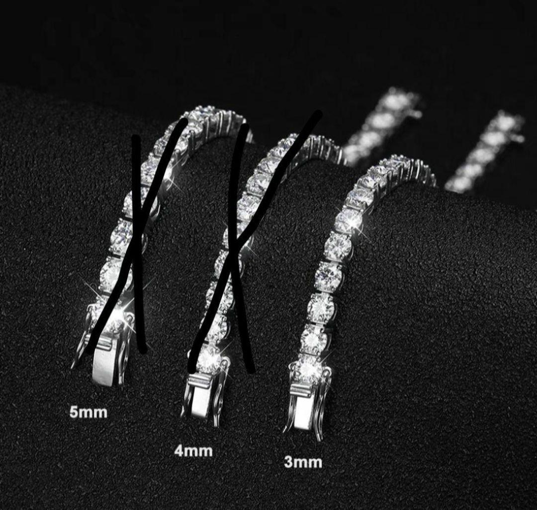 Dカラー（完全無色、最高ランク）　モアサナイト　ブレスレット　0.1c　6-15