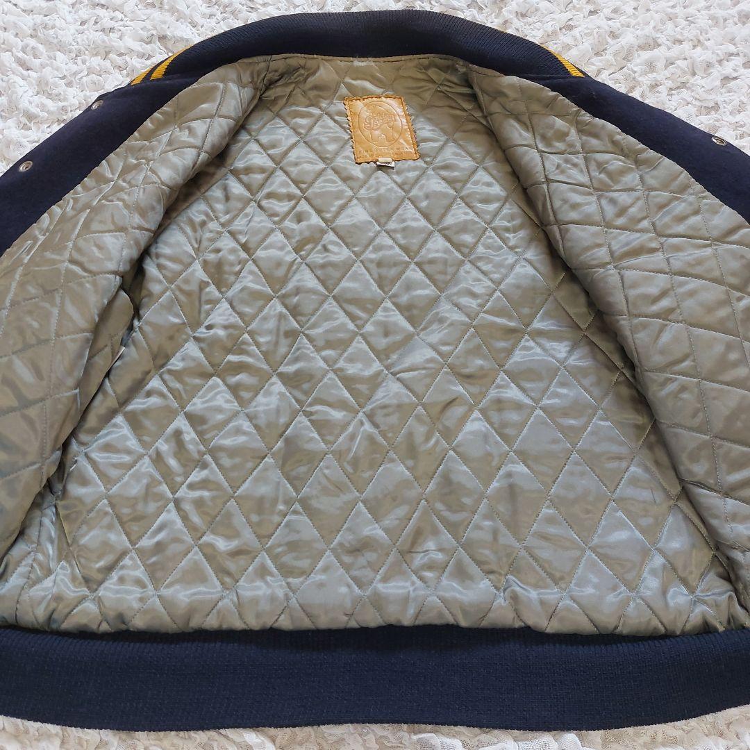 80s USA製 革タグ✨Golden Bear スタジャン 中綿キルティング