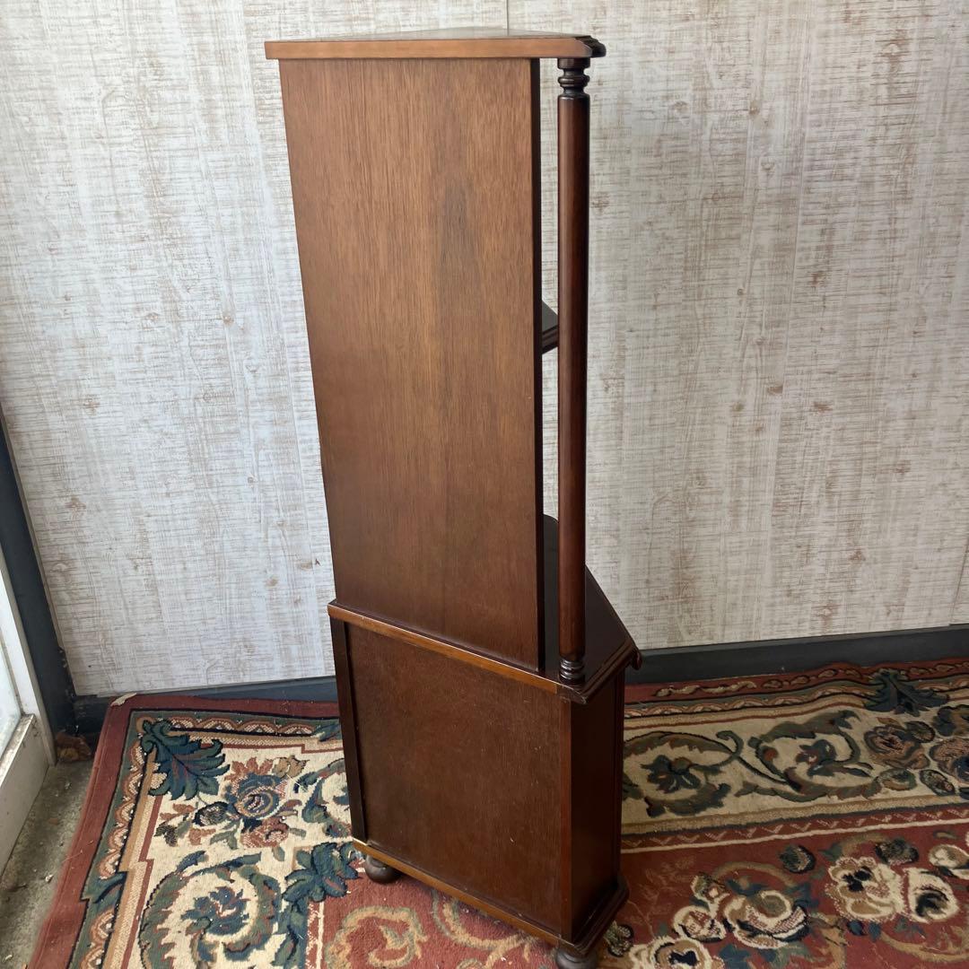 昭和レトロ 光家具 木製コーナーラック 飾り棚 半円型 扇型 古家具 古道具