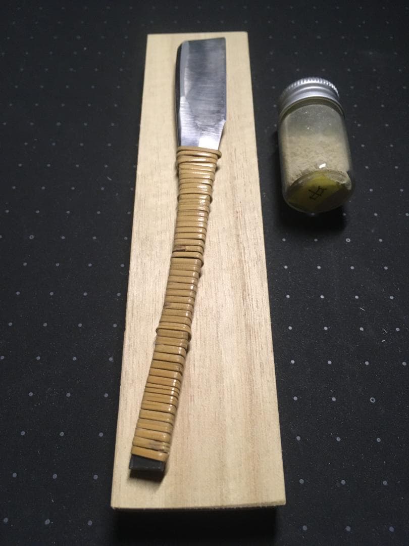 日本 剃刀 特級 寺正 玉鋼 別打 籐巻 桐箱 砥粉（中山）