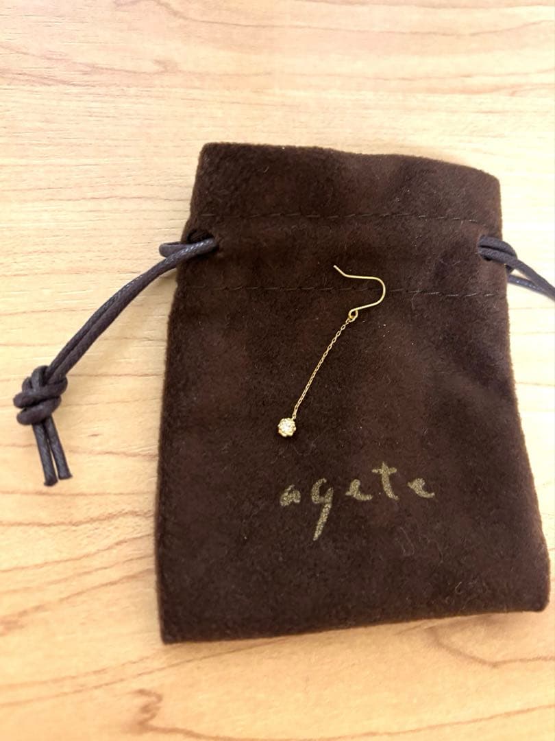 アーカーティアチェーンピアス片耳　ダイヤイエローゴールド　AHKAH