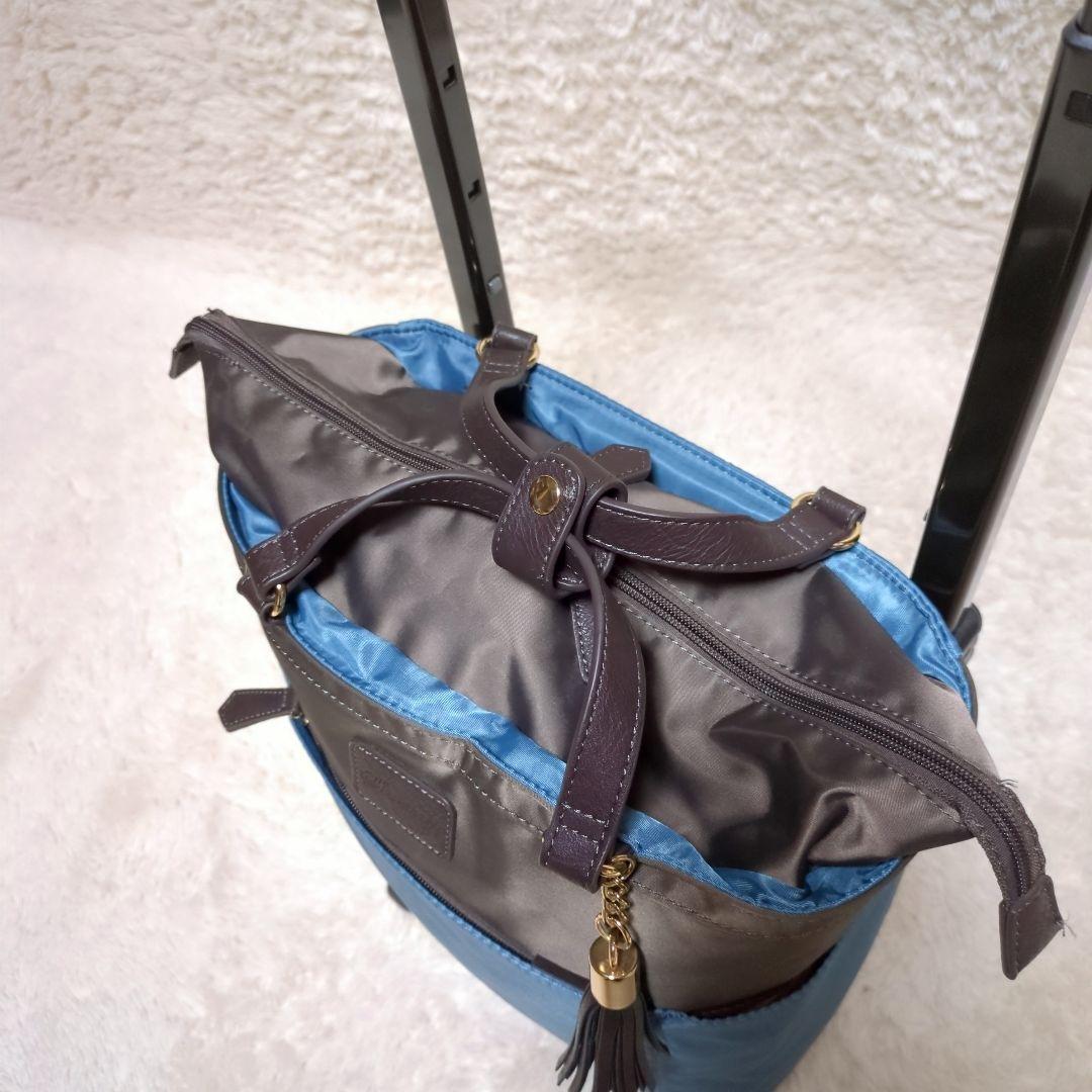 美品！SWANY　キャリーバッグ　ショッピングバッグ　レオパード　グリーン　4輪