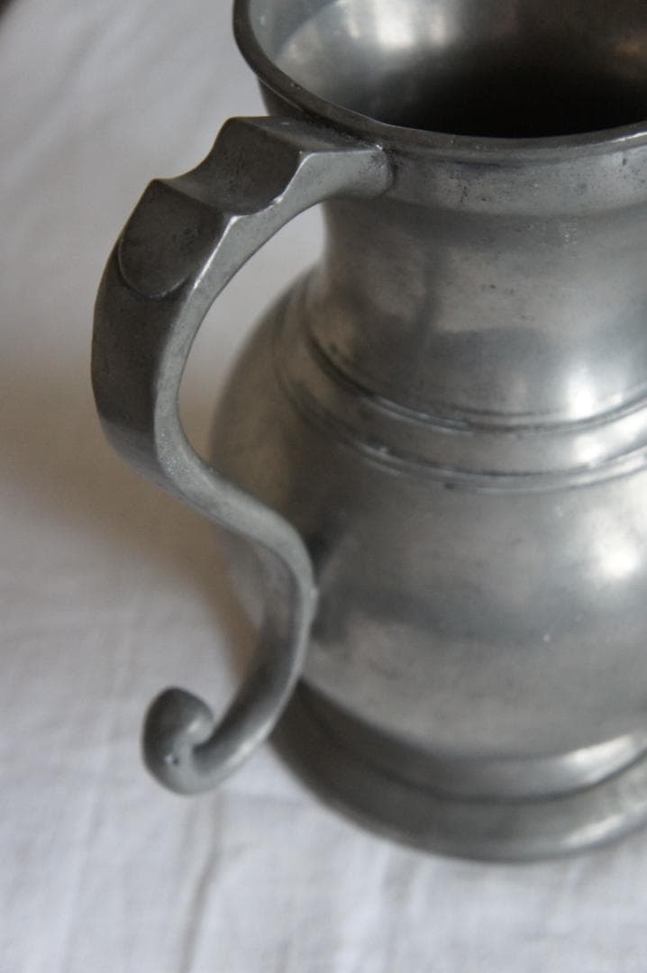 フランスアンティーク　ピューター製　ピッチャー　ジャグ　ポット　花器　ブロカント