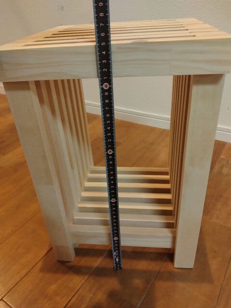 木製 ハンドメイド オーダー 格子型 ロの字 棚シェルフ ラック ベンチ