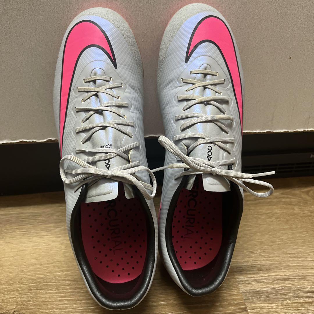 ナイキ マーキュリアル ヴェイパー X HG-Vグレー ピンク 27.5cm