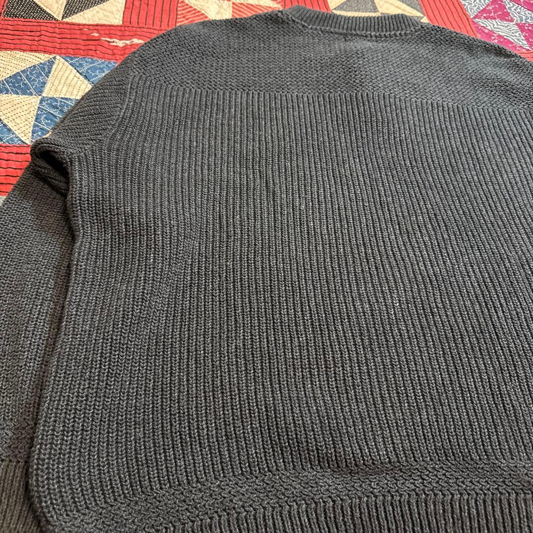 80s 90s L.L.bean コットンニット ヘンリーネック ブラック