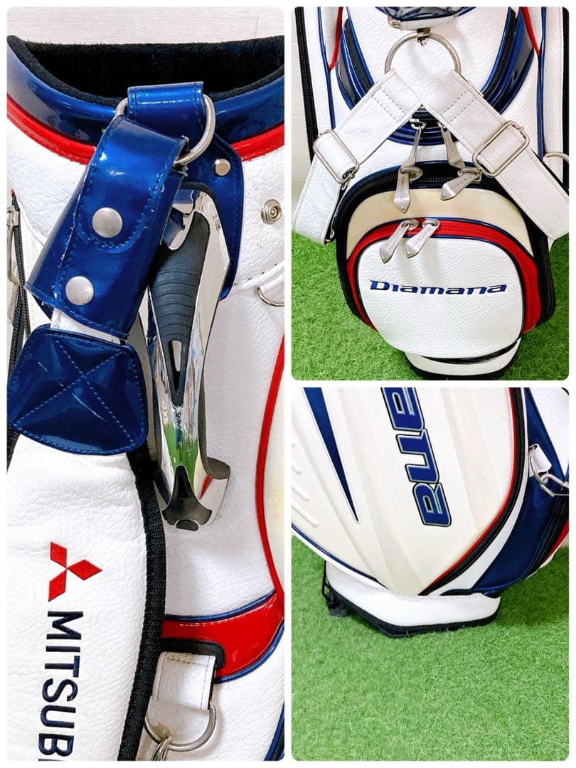 M1.ディアマナ スタンド式 エナメル高級キャディバッグ ゴルフクラブ