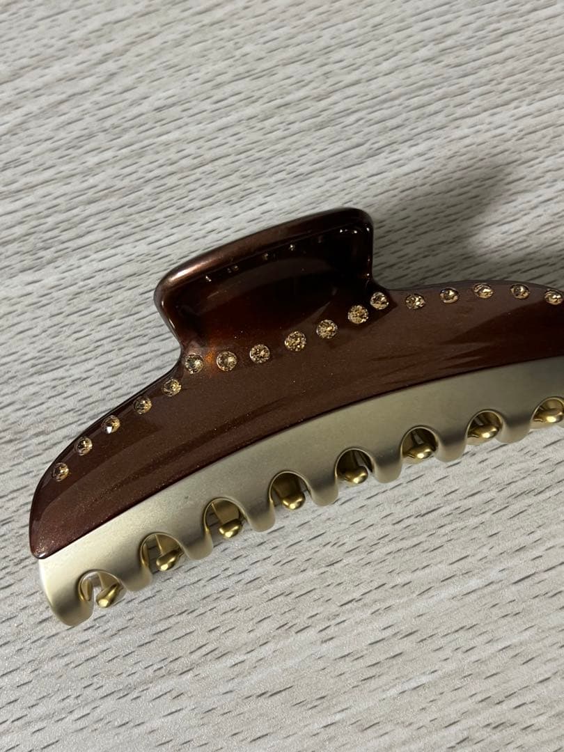 アレクサンドル ドゥ パリ ヘアクリップ ヴァンドーム ブラウン クリップ L