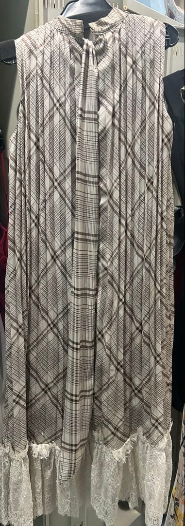 チェック柄ノースリーブマキシドレス