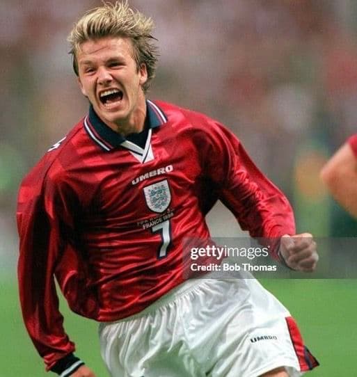 98-99 イングランド代表　ベッカム　アンブロオフィシャル　長袖ユニフォーム