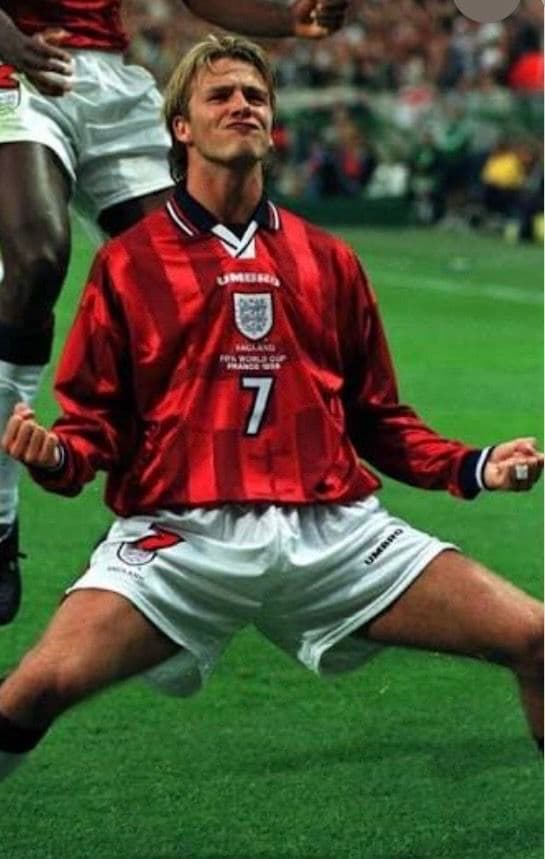 98-99 イングランド代表　ベッカム　アンブロオフィシャル　長袖ユニフォーム