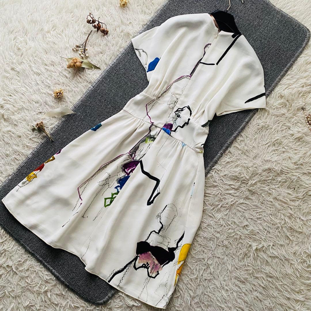 極美品 定価128000円 N°21 花柄 ジャージー プリントワンピース 40