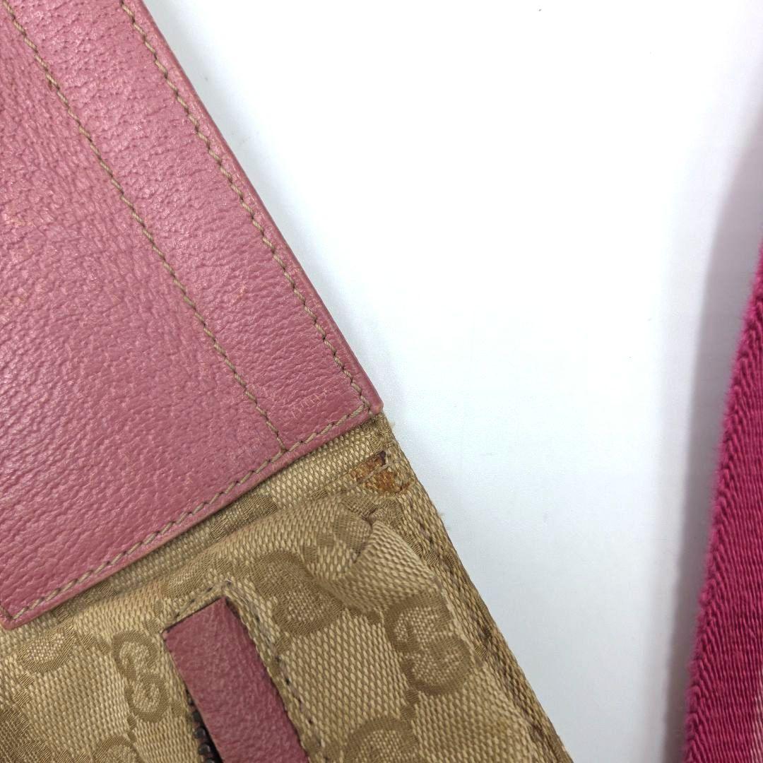 希少色 ピンク●GUCCI ウエストバッグ ボディバッグ GG キャンバス