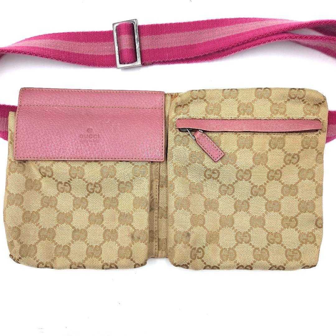 希少色 ピンク●GUCCI ウエストバッグ ボディバッグ GG キャンバス